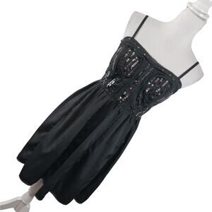 AMERICAN EAGLE! GORGEOUS GRAY SEQUINNED BODICE REMOVABLE STRAP MINI DRESS! SZ 12